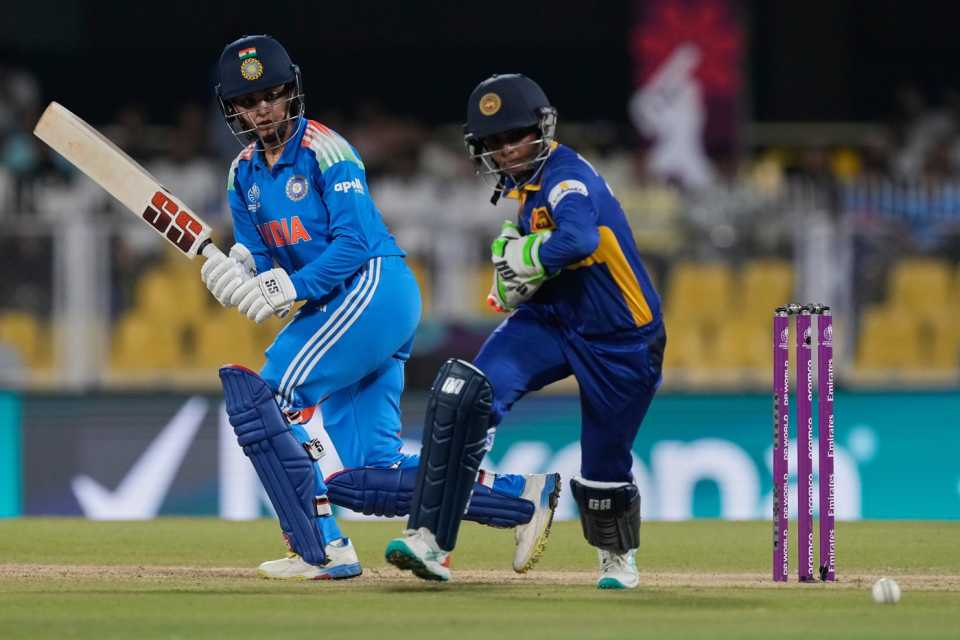 Harleen Deol turns the ball around the corner, India vs Sri Lanka, Women's ODI World Cup, Guwahati, September 30, 2025