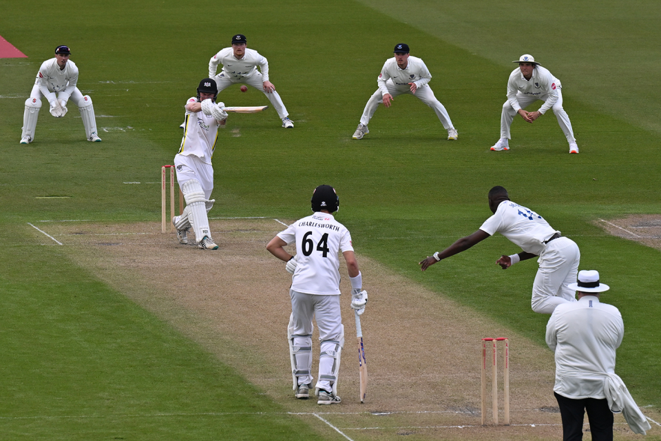 Miles Hammond hooks Jayden Seales, Sussex vs Gloucestershire, County Championship, Division Two, Hove, April 19, 2024