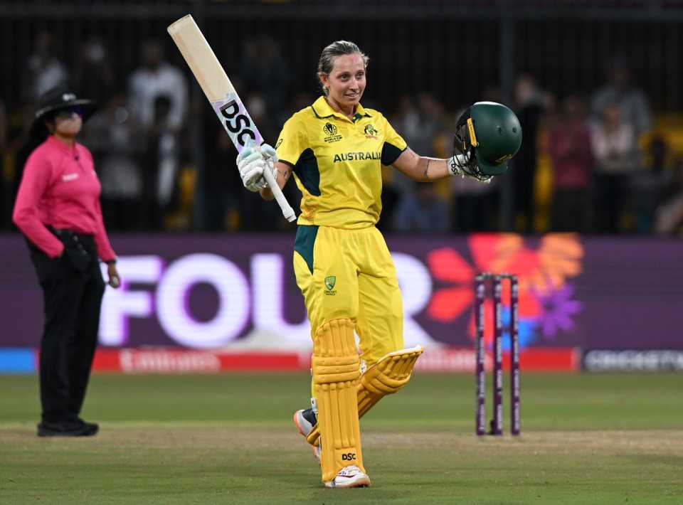 Ashleigh Gardner brought up a 77-ball century, Australia vs New Zealand, Women's ODI World Cup, Indore, October 1, 2025