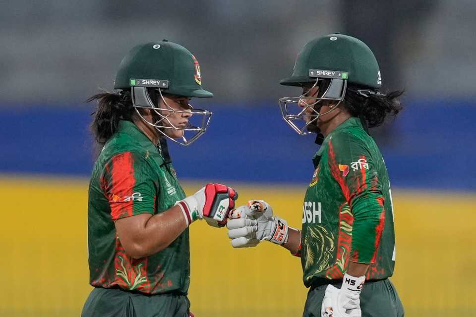 Rubya Haider and Nigar Sultana added 62 for the third wicket, Bangladesh vs Pakistan, Women's ODI World Cup, Colombo, October 2, 2025