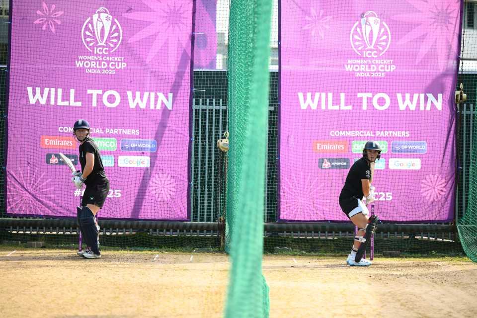 Heather Knight and Alice Capsey bat at the nets, Bangladesh vs England, Women's ODI World Cup, Guwahati, October 6, 2025