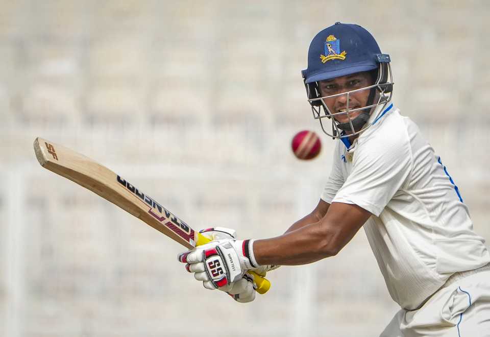 Sudip Chatterjee plays a shot on the final day of play, Bengal vs Uttarakhand, Ranji Trophy, 4th day, Kolkata, October 18, 2025