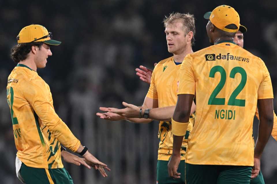 Corbin Bosch took two wickets for just two runs in his first two overs, Pakistan vs South Africa, 1st T20I, Rawalpindi, October 28, 2025