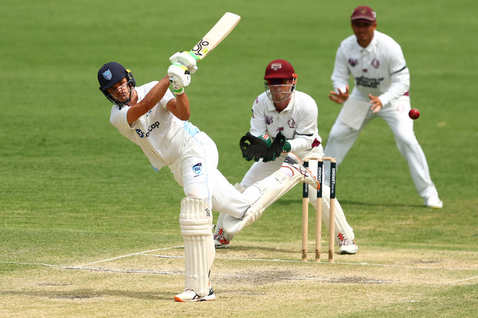 Sam Konstas whips through the on side, Queensland vs New South Wales, Sheffield Shield, Gabba, October 31, 2025