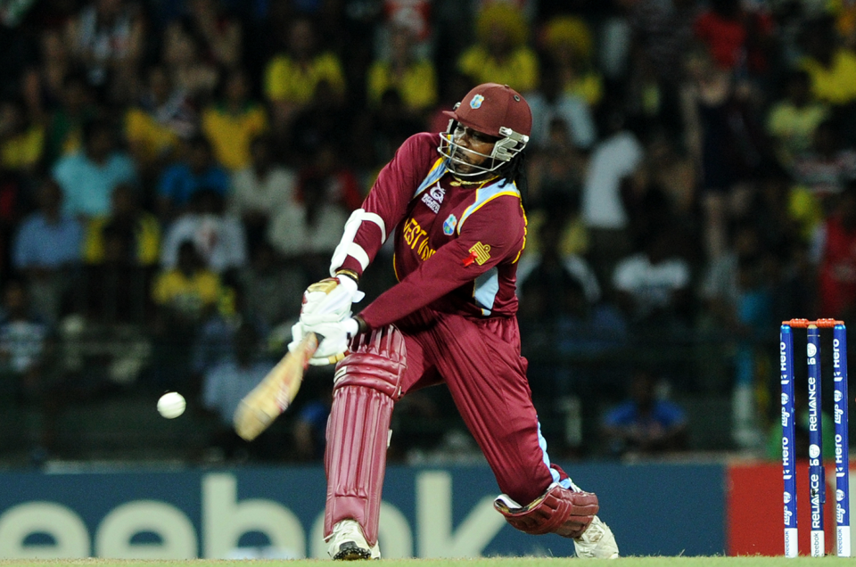 Chris Gayle swings, Australia v West Indies, 2nd semi-final, World Twenty20 2012, Colombo, October 5, 2012