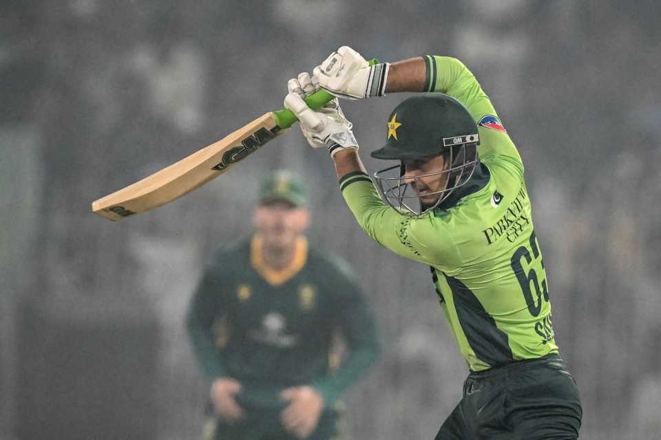 Saim Ayub plays a drive, Pakistan vs South Africa, 1st ODI, Faisalabad, November 4, 2025
