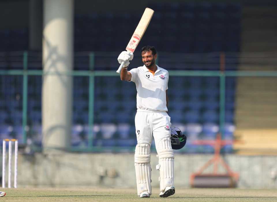 Paras Dogra brings up his hundred, Delhi vs Jammu and Kashmir, 2nd day, Delhi, Ranji Trophy, November 9, 2025