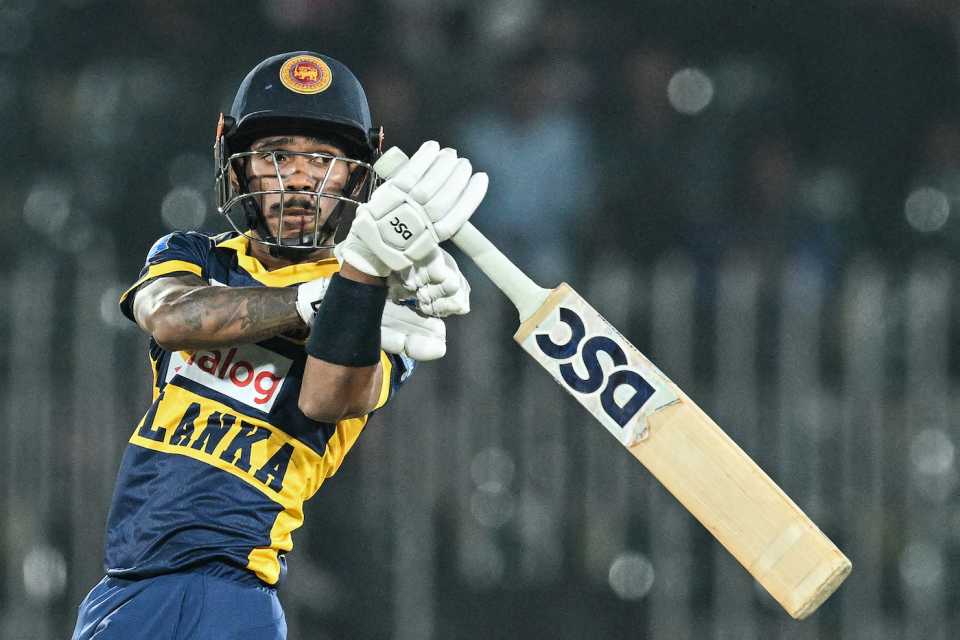 Pathum Nissanka contorts to work the ball leg side, Pakistan vs Sri Lanka, 1st ODI, Rawalpindi, November 11, 2025