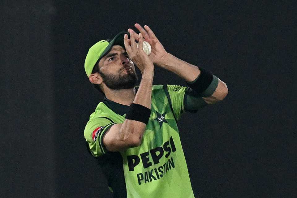 Shaheen Afridi gobbles the ball at mid-off to dismiss Kamil Mishara, Pakistan vs Sri Lanka, 1st ODI, Rawalpindi, November 11, 2025