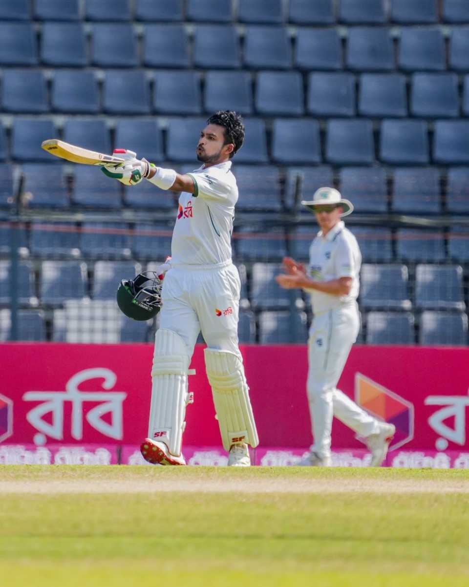Najmul Hossain Shanto completed his century in 112 balls, Bangladesh vs Ireland, 1st Test, Sylhet, day 3, November 11, 2025 