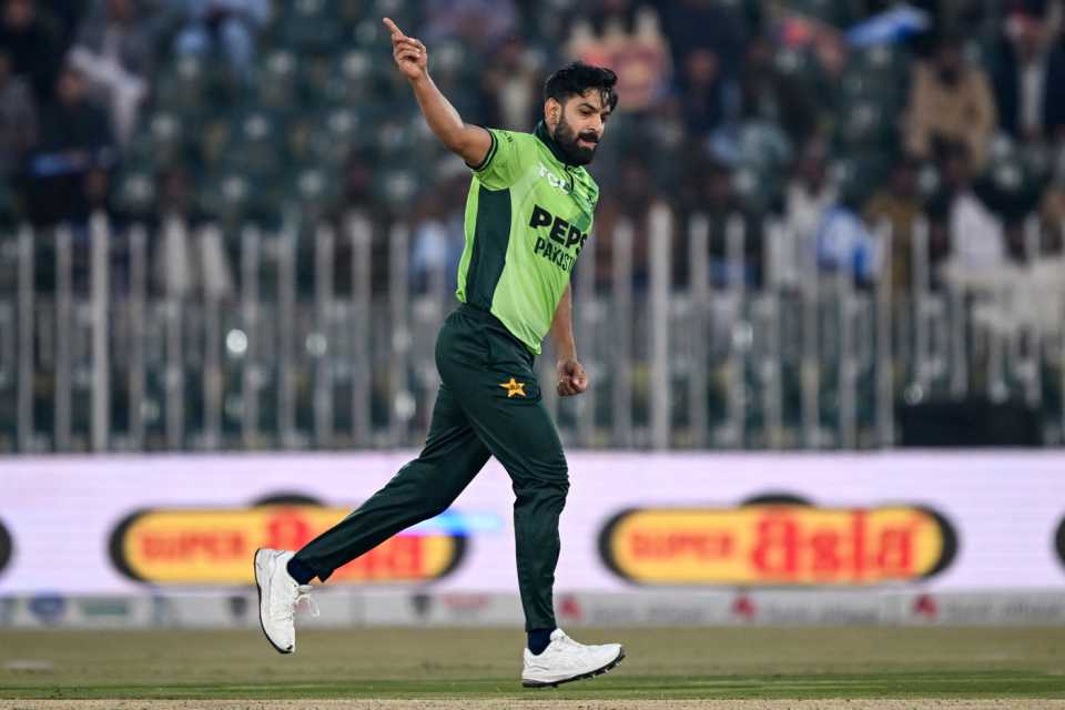 Haris Rauf celebrates a wicket, Pakistan vs Sri Lanka, 2nd ODI, Rawalpindi, November 14, 2025