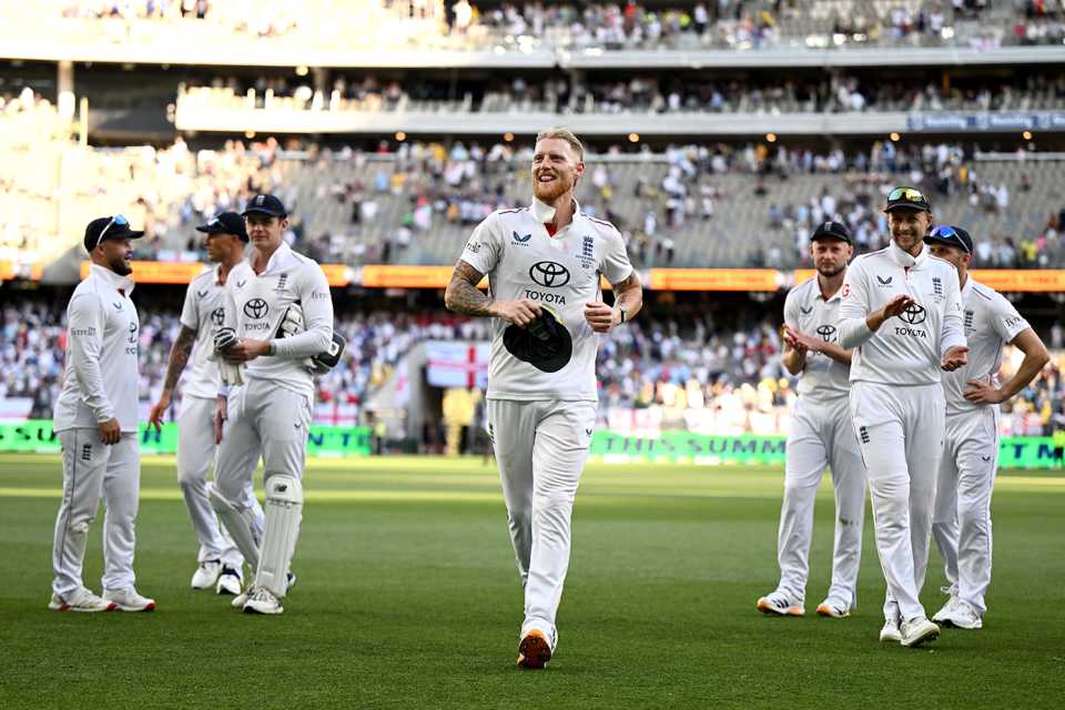 Ben Stokes leads his players off at the close, Australia vs England, 1st Test, The Ashes, Perth Stadium, November 21, 2025