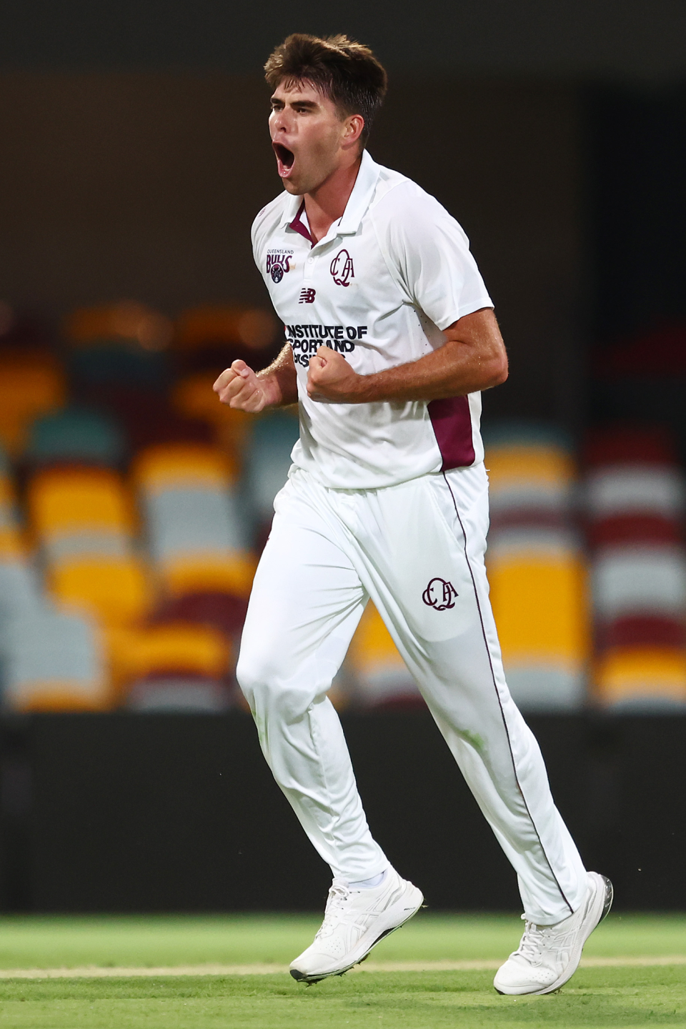 Xavier Bartlett had an excellent day with bat and ball, Queensland vs Victoria, Sheffield Shield, Brisbane, November 24, 2025