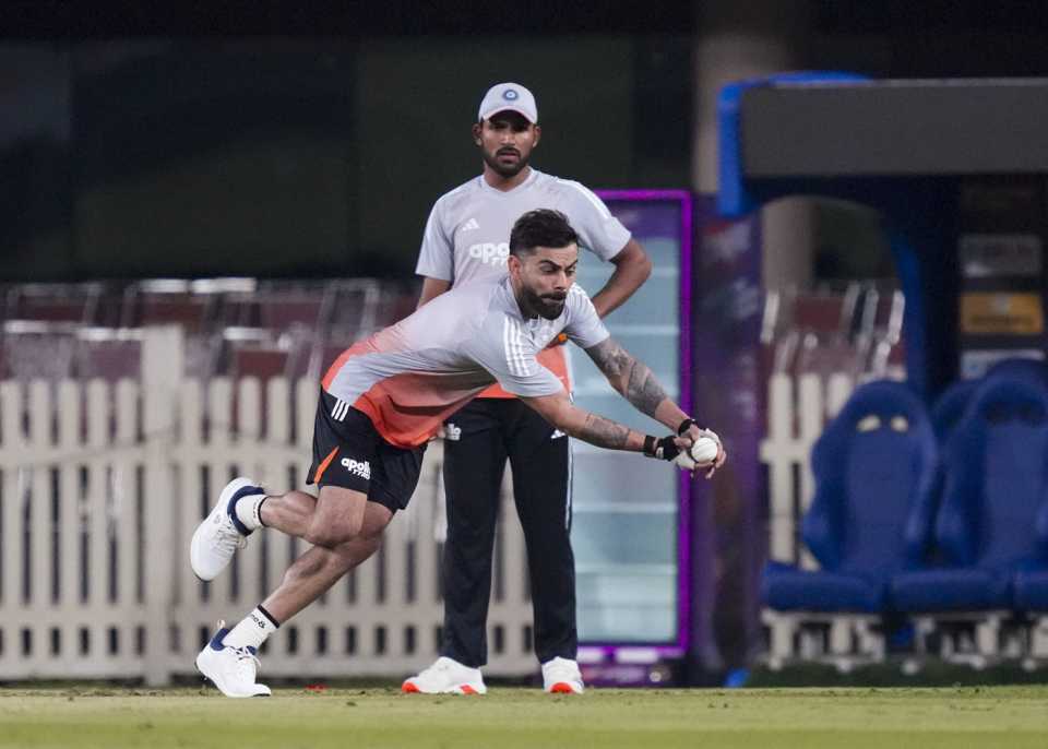 Dhruv Jurel looks on as Virat Kohli takes a good catch during training, India vs South Africa, Ranchi, November 28, 2025