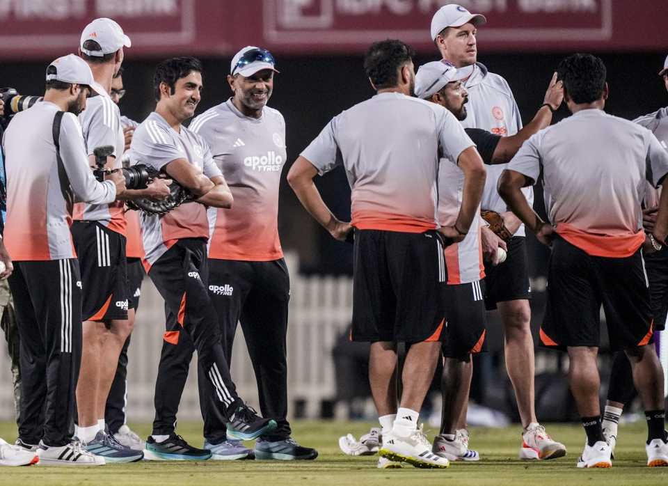 Gautam Gambhir and Sitanshu Kotak are all smiles during India's practice session, India vs South Africa, Ranchi, November 28, 2025