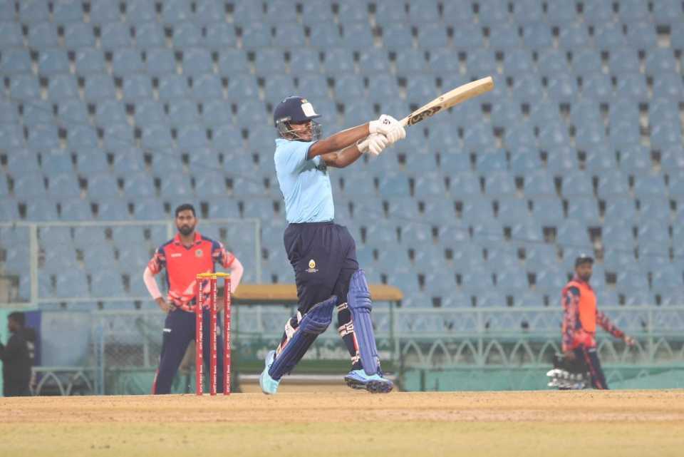 Ayush Mhatre pulls with power, Andhra vs Mumbai, Syed Mushtaq Ali Trophy, Lucknow, November 30, 2025
