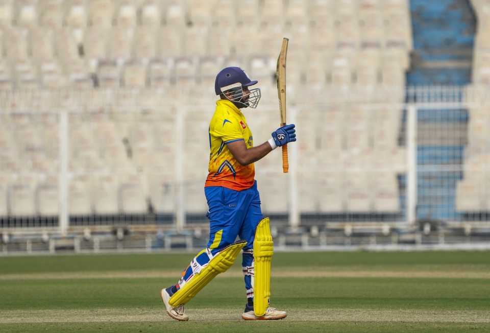 Prithvi Shaw celebrates his half-century, Bihar vs Maharashtra, Syed Mushtaq Ali Trophy 2025, Eden Gardens, December 2, 2025