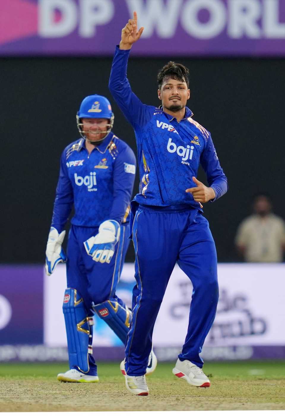 AM Ghazanfar was among the wickets for MI Emirates, Sharjah Warriorz vs MI Emirates, ILT20 2025-26, Sharjah, December 7, 2025