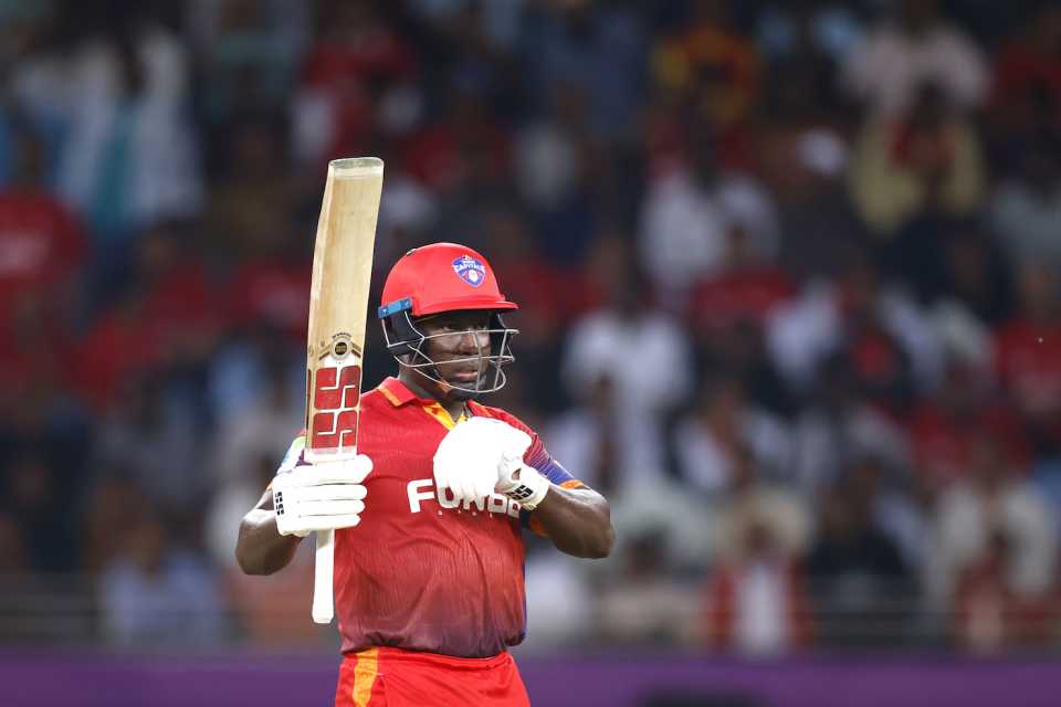 Rovman Powell finished with an unbeaten 96, Abu Dhabi Knight Riders vs Dubai Capitals, ILT20 2025-26, Dubai, December 7, 2025