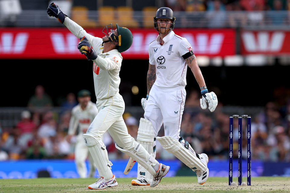 Alex Carey celebrates his catch to remove Ben Stokes, Australia vs England, 2nd Test, Brisbane, 4th day, December 7, 2025