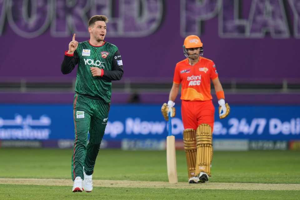 Noor Ahmad celebrates a wicket, Desert Vipers vs Gulf Giants, ILT20 2025-26, Dubai, December 8, 2025