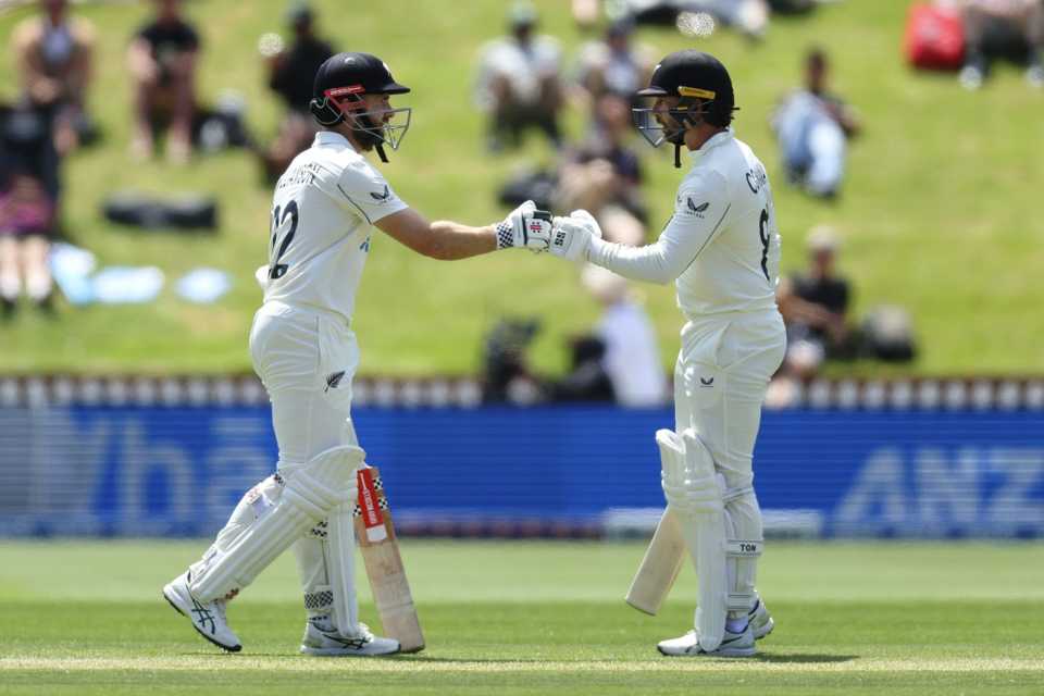 Kane Williamson joined Devon Conway early on the second day, New Zealand vs West Indies, 2nd Test, Wellington, 2nd day, December 11, 2025
