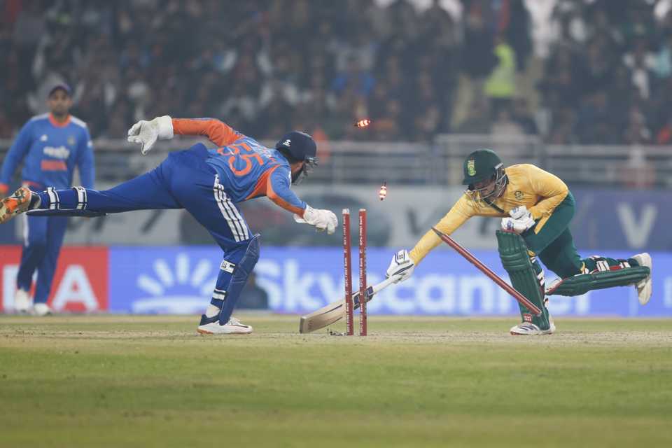 Jitesh Sharma was agile and aware enough to run Quinton de Kock out, India vs South Africa, 2nd T20I, New Chandigarh, December 11, 2025