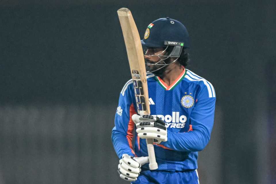 Tilak Varma celebrates his fifty, India vs South Africa, 2nd T20I, New Chandigarh, December 11, 2025