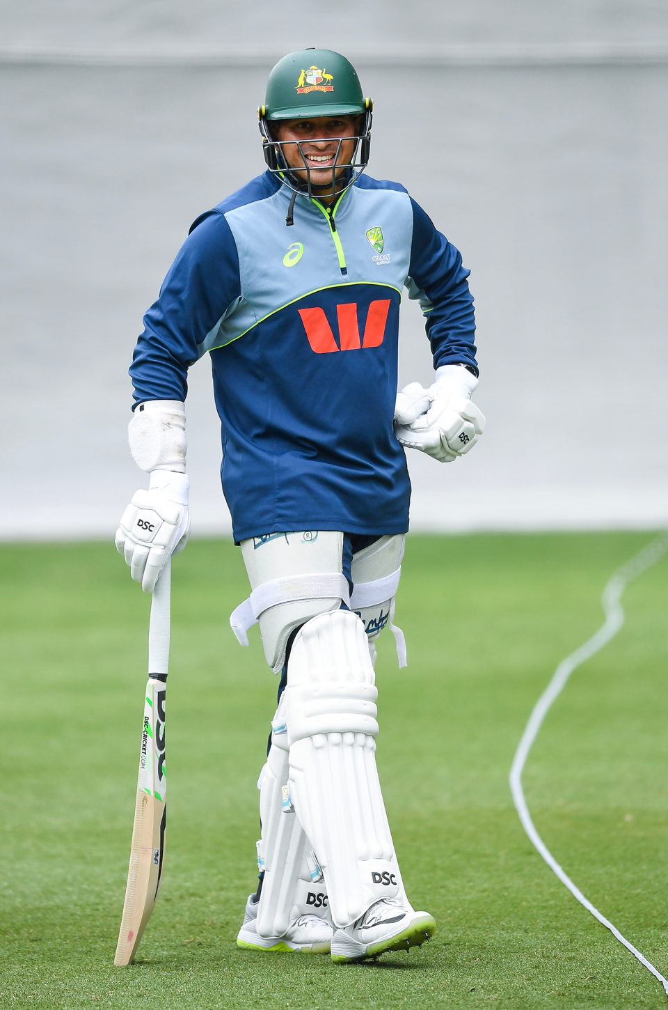 Usman Khawaja has a net, Adelaide, December 14, 2025