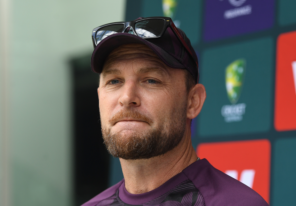 Brendon McCullum spoke to the media three days before the Adelaide Test, Adelaide, December 14, 2025