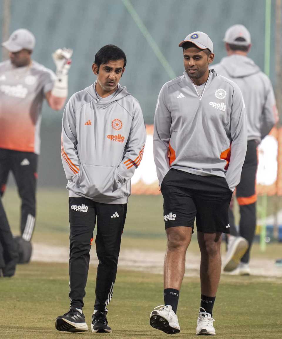 Head coach Gautam Gambhir and T20I captain Suryakumar Yadav had a look at the conditions, Lucknow, December 16, 2025