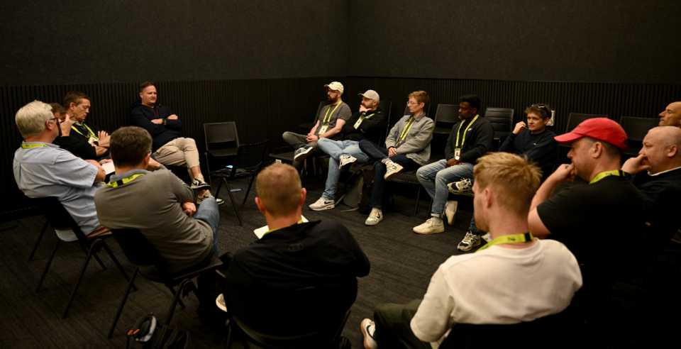 Rob Key faces the English press pack at the MCG, December 23, 2025