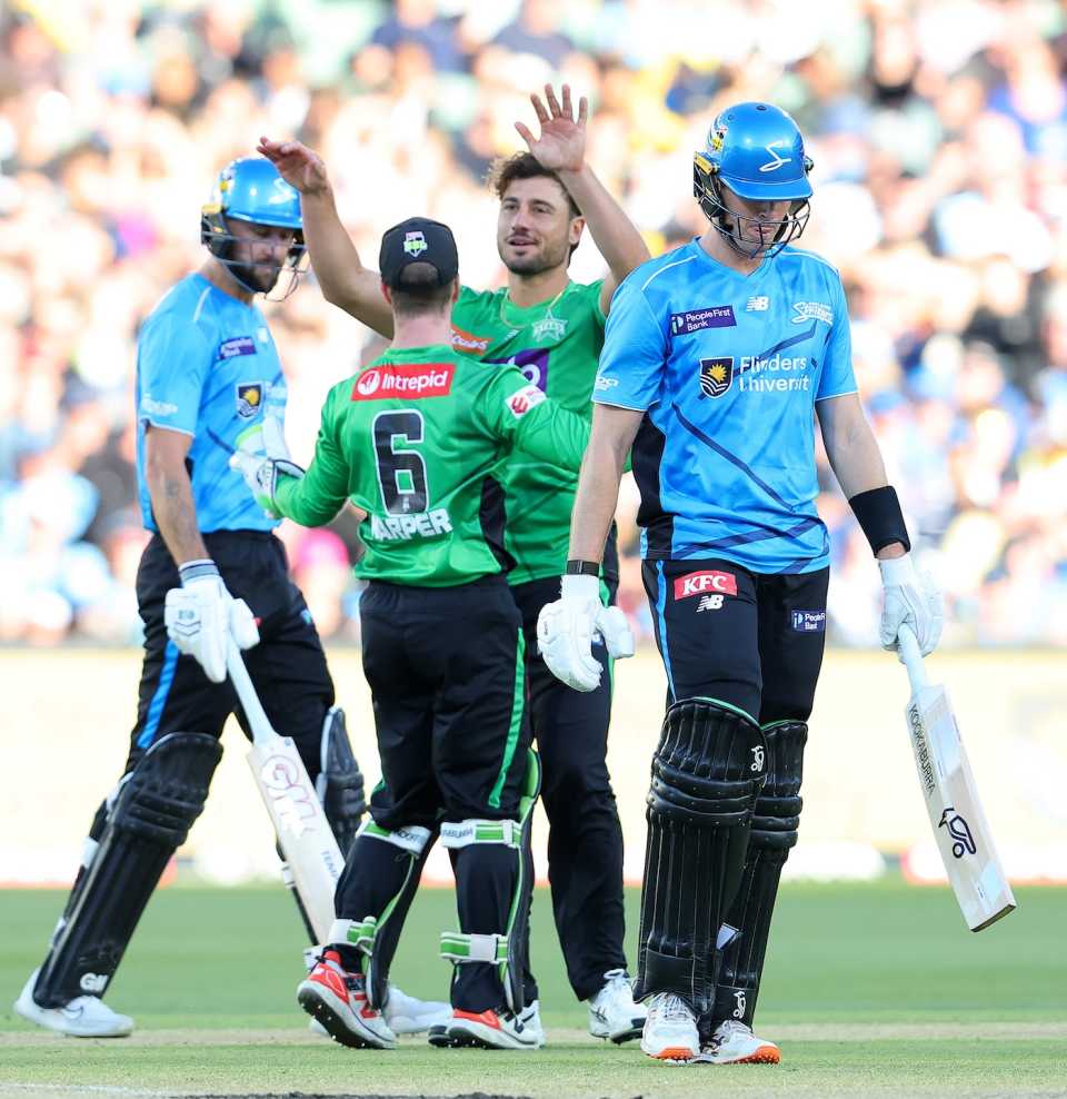 Marcus Stoinis sent back Liam Scott, Adelaide Strikers vs Melbourne Stars, BBL, Adelaide, December 23, 2025