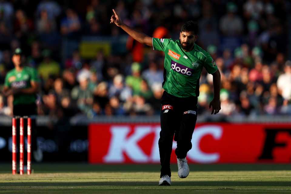 Haris Rauf took three wickets for Melbourne Stars, Melbourne Stars vs Sydney Thunder, BBL 2025-26, Canberra, December 28, 2025