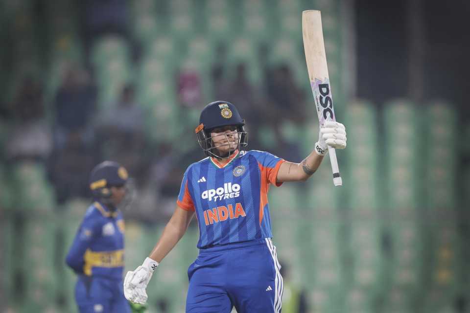 Shafali Verma scored her third successive half-century in the series, India vs Sri Lanka, 4th Women's T20I, Thiruvananthapuram, December 28, 2025
