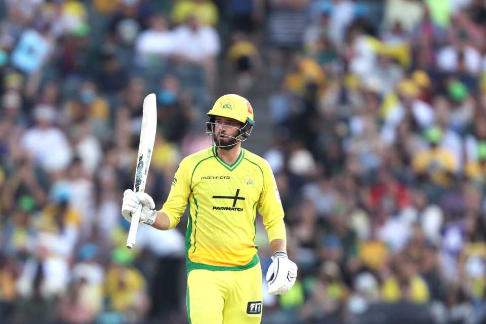 James Vince celebrates his half-century, Joburg Super Kings vs Paarl Royals, SA20, Johannesburg, January 8, 2026