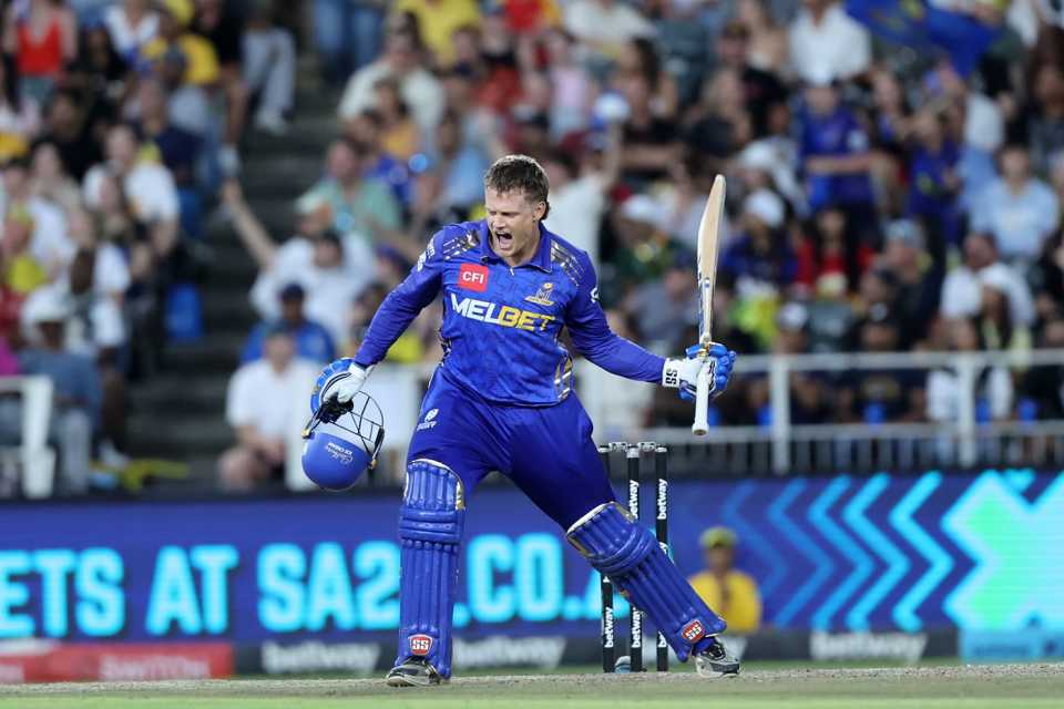 Ryan Rickelton brings up his hundred, Joburg Super Kings vs MI Cape Town, Johannesburg, SA20, Jan 10 2026