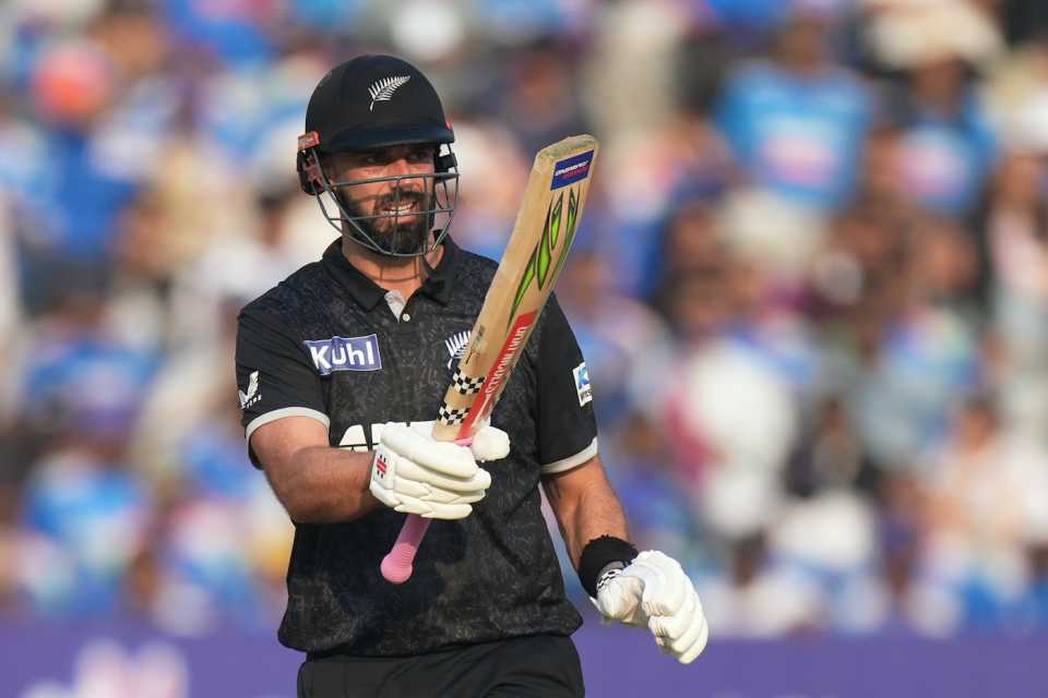 Daryl Mitchell was the third half-centurion of New Zealand's innings, India vs New Zealand, 1st ODI, Vadodara, January 11, 2026