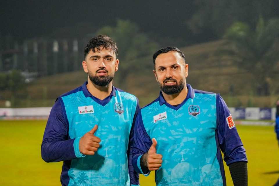 Mohammad Nabi with his son Hassan Eisakhil, Noakhali Express vs Dhaka Capitals, BPL, Sylhet, January 11, 2026