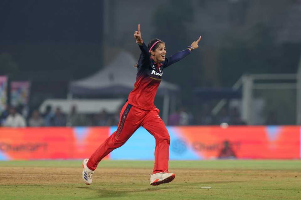 Shreyanka Patil finished with 5 for 23, Gujarat Giants vs Royal Challengers Bengaluru, WPL, Navi Mumbai, January 16, 2026