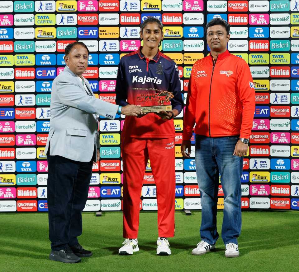 Gautami Naik picked up the Player-of-the-Match award, Gujarat Giants vs Royal Challengers Bengaluru, WPL, Vadodara, January 19, 2026