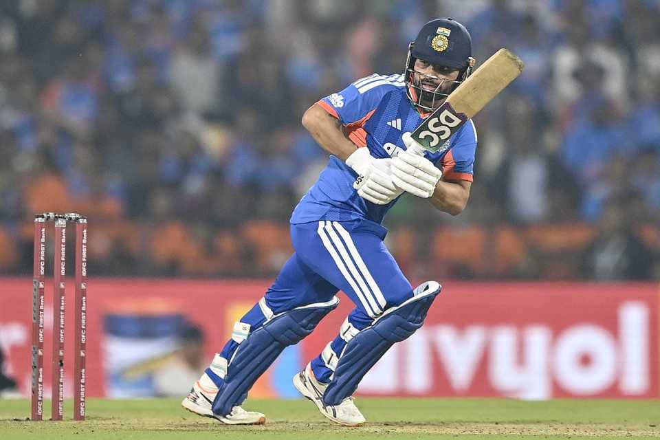 Rinku Singh hit some late runs after India lost a few wickets, India vs New Zealand, 1st T20I, Nagpur, January 21, 2026