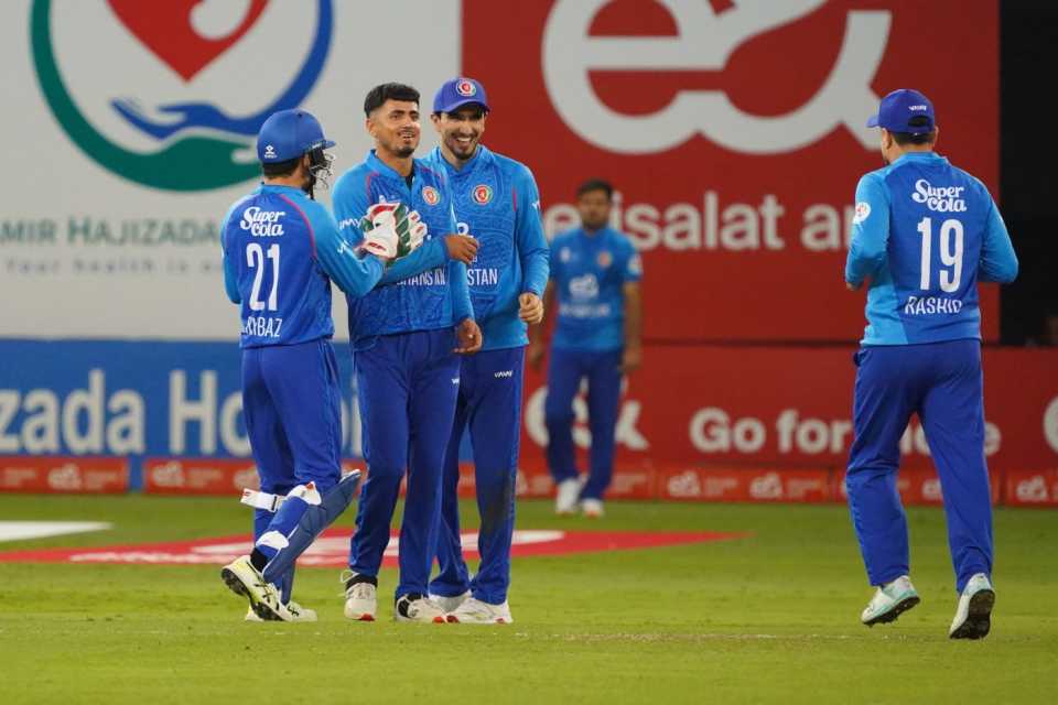Mujeeb Ur Rahman's 4 for 21 included a hat-trick, Afghanistan vs West Indies, 1st T20I, Dubai, January 26, 2026