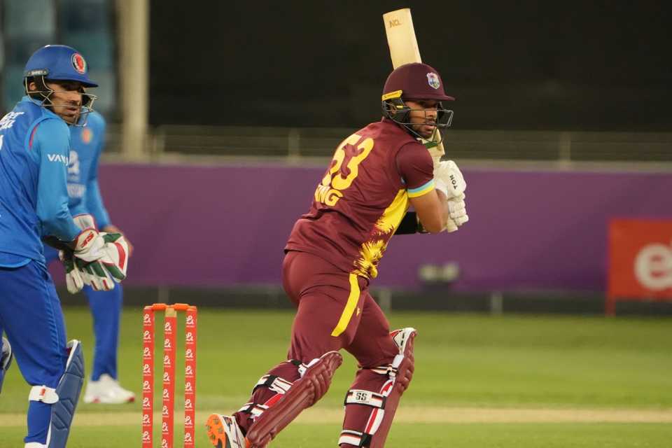 Brandon King chops one away, Afghanistan vs West Indies, 3rd T20I, Dubai, January 22, 2026