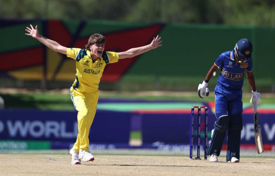 Will Byrom took a five-for, Australia vs Sri Lanka, U-19 World Cup 2026, Windhoek, January 23, 2026