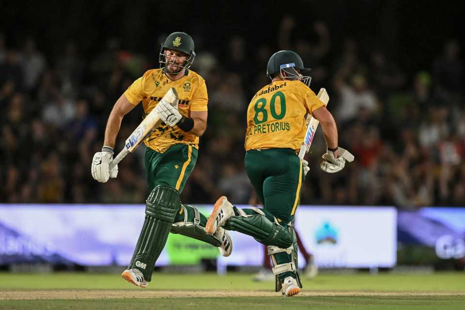 Lhuan-dre Pretorius and Aiden Markram added 83 runs for the opening wicket, South Africa vs West Indies, 1st T20I, Paarl, January 27, 2026