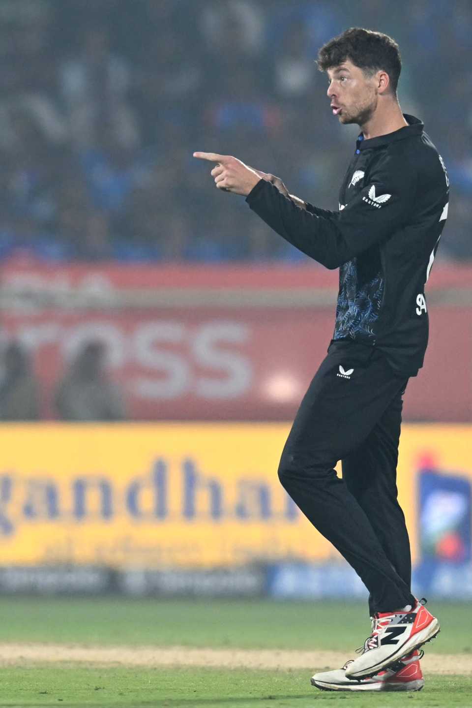 Mitchell Santner celebrates Sanju Samson's wicket, India vs New Zealand, 4th T20I, Visakhapatnam, January 28, 2026