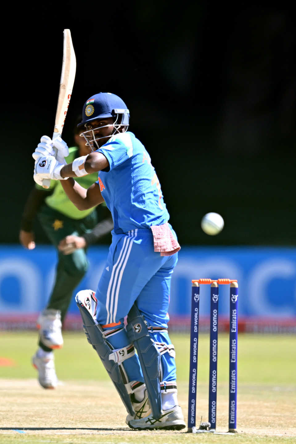 Aaron George got a few loose balls early on, India vs Pakistan, Under-19 World Cup, Bulawayo, February 1, 2026