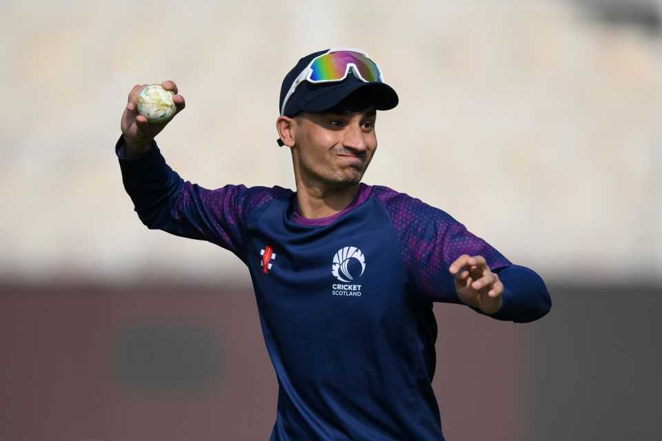 Scotland's Zainullah Ihsan trains ahead of the West Indies clash, T20 World Cup 2026, Kolkata, February 6, 2026