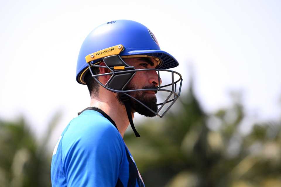 Ibrahim Zadran waits to bat, Afghanistan vs New Zealand, Men's T20 World Cup, Chennai, February 7, 2026